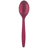 Plastic Spoon PS Premium Burgundy 19cm (50 Units) 
