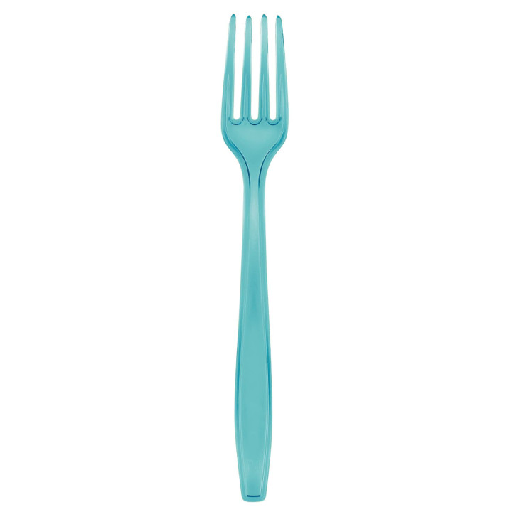 Plastic Fork PS Premium Turquoise 19cm (50 Units) 