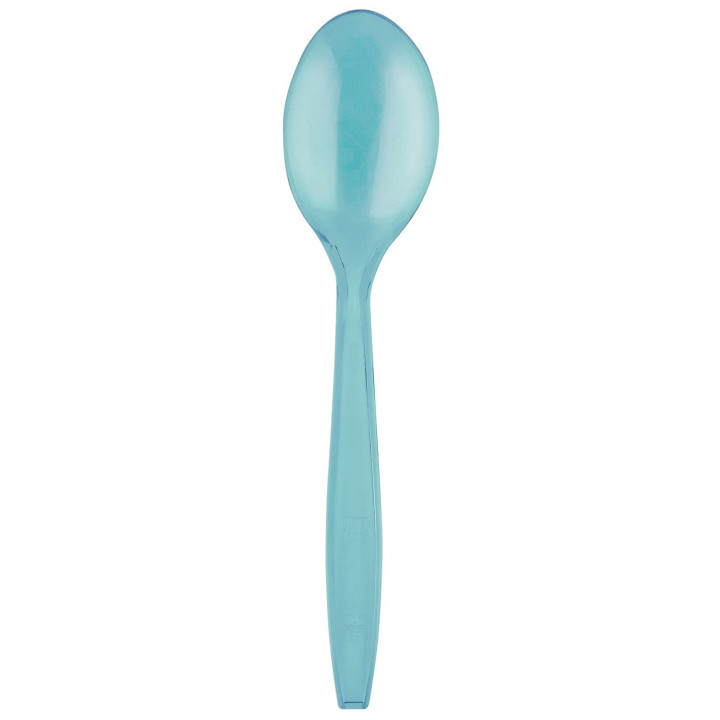 Plastic Spoon PS Premium Turquoise 19cm (50 Units) 