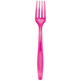 Plastic Fork PS Premium Fuchsia 19cm (50 Units) 