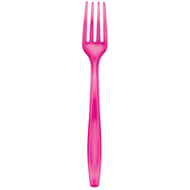 Plastic Fork PS Premium Fuchsia 19cm (50 Units) 