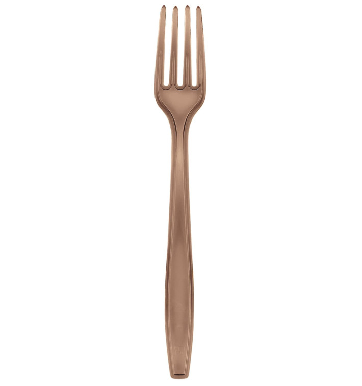 Plastic Fork PS Premium Brown 19cm (50 Units) 