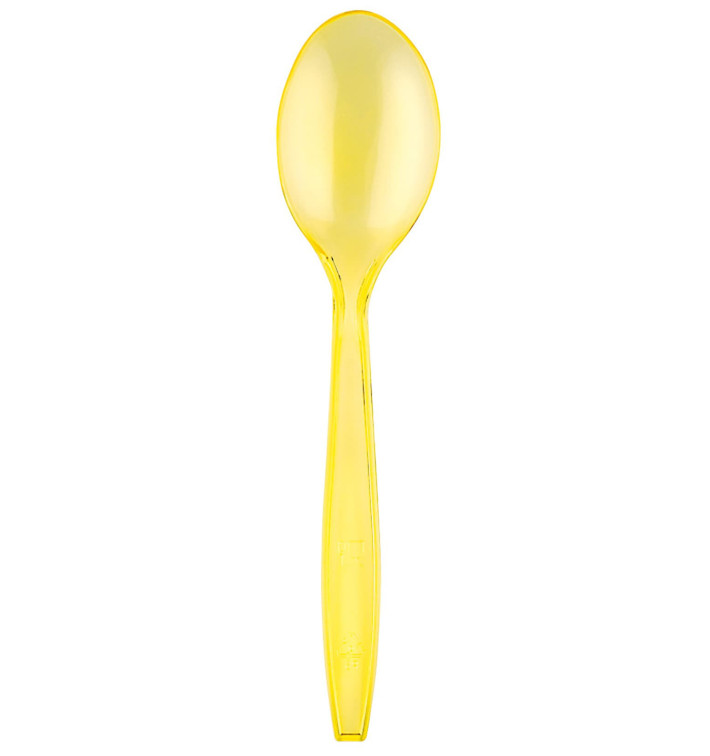 Plastic Spoon PS Premium Yellow 19cm (50 Units) 