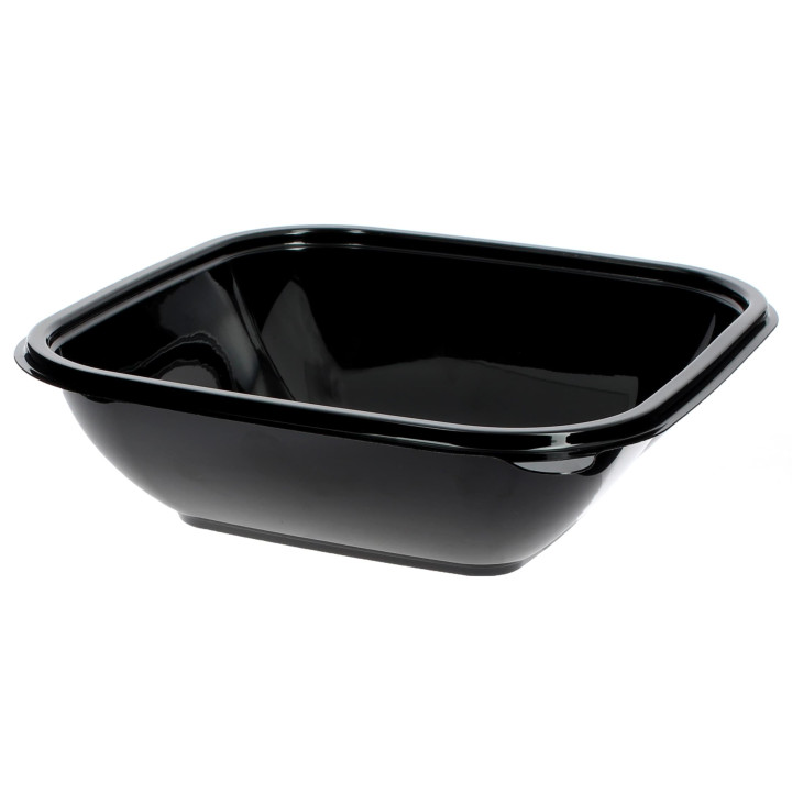 Plastic Bowl PET Black 750ml 17,5x17,5x5cm (300 Units)