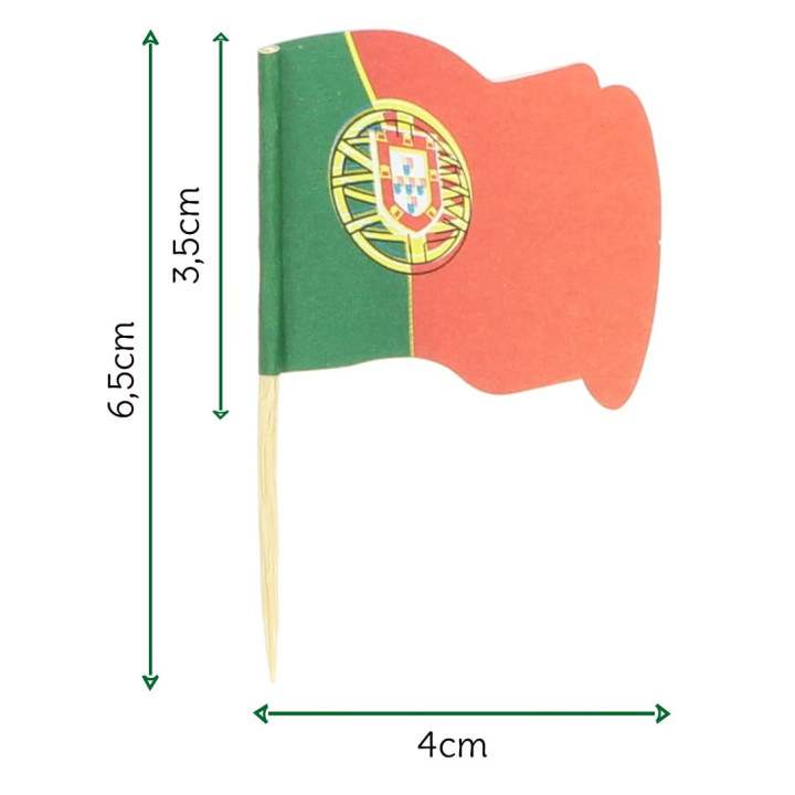 Portugal Flag Food Pick 6,5cm (14400 Units)