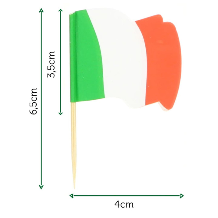 Italy Flag Food Pick 6,5cm (14400 Units)