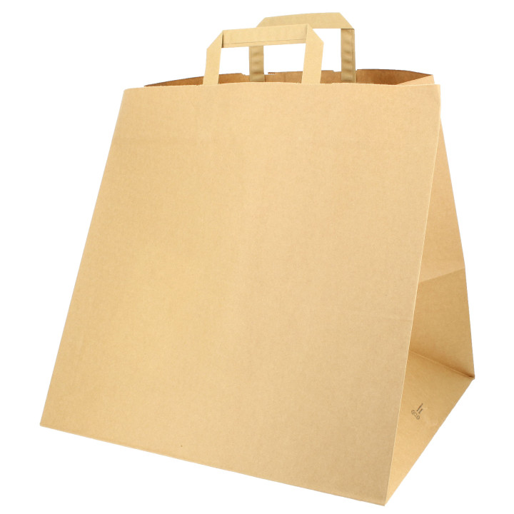 Paper Bag with Handles for Pizza Boxes 80g 37+33x32cm (125 Units)