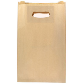 Paper Bag with Handles Kraft Kraft Die Cut 24+7x37cm (250 Units)