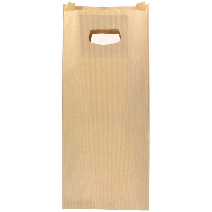 Paper Bag with Handles Kraft Die Cut 18+6x32cm (50 Units) 