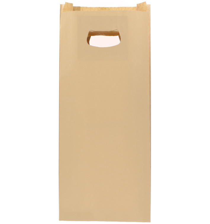 Paper Bag with Handles Kraft "Hawanna" Die Cut 18+6x32cm (50 Units) 