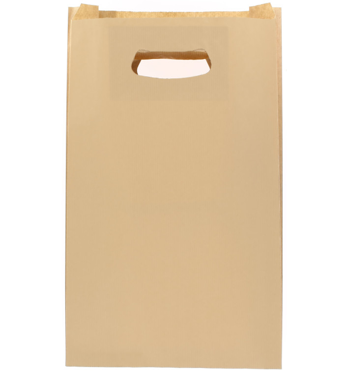 Paper Bag with Handles Kraft "Hawanna" Die Cut 24+7x37cm (50 Units) 