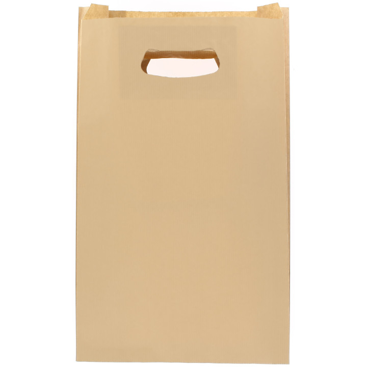Paper Bag with Handles Kraft "Hawanna" Die Cut 24+7x37cm (50 Units) 