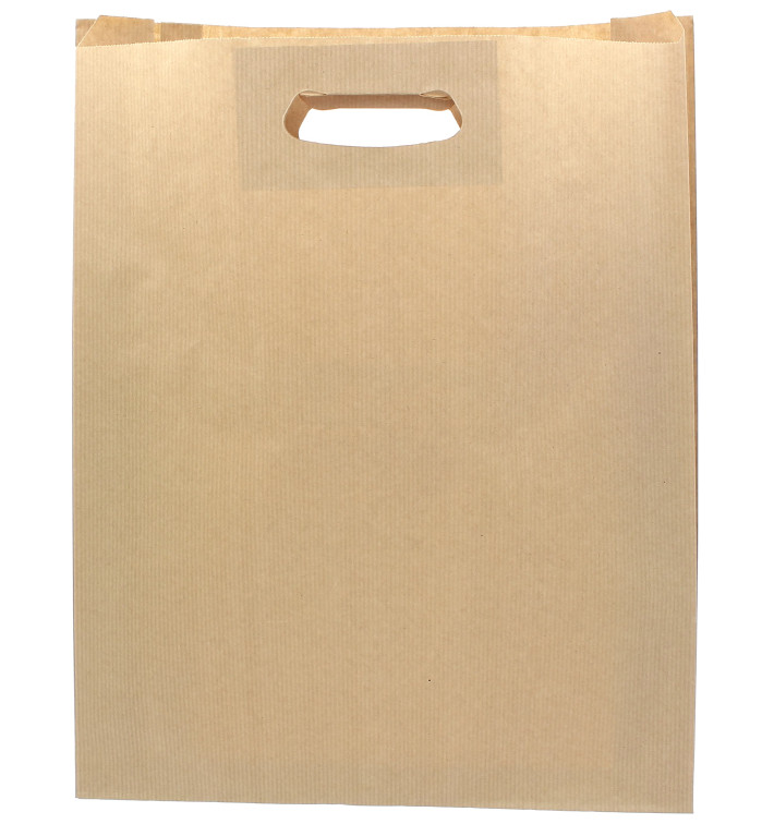 Paper Bag with Handles Kraft Die Cut 41+10x42cm (250 Units)