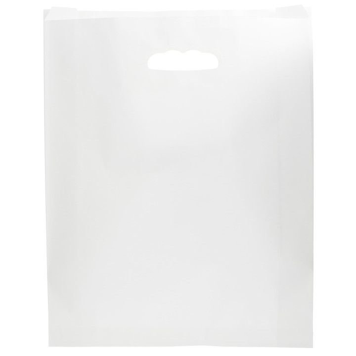 Paper Bag with Handles Kraft Die Cut White 41+10x42cm (50 Units) 
