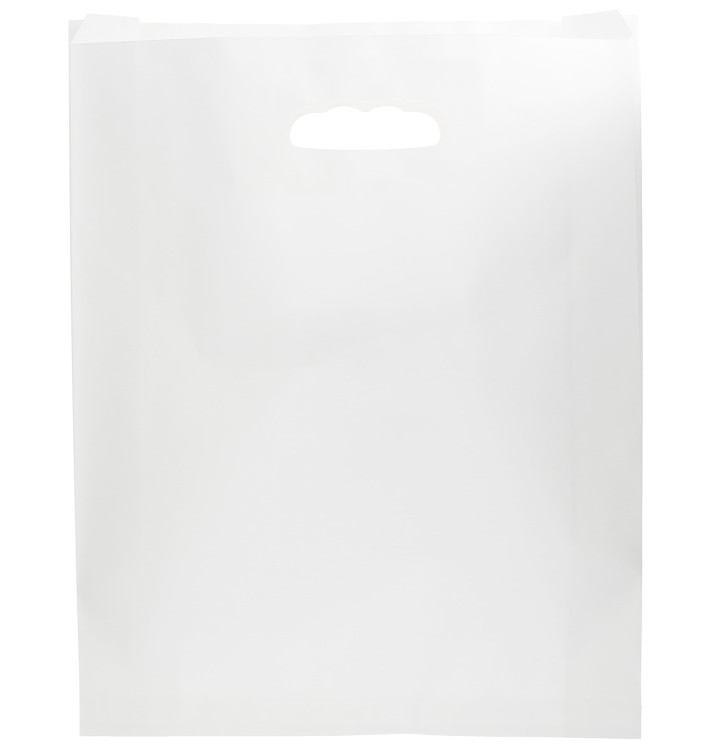 Paper Bag with Handles Kraft Die Cut White 41+10x42cm (250 Units)