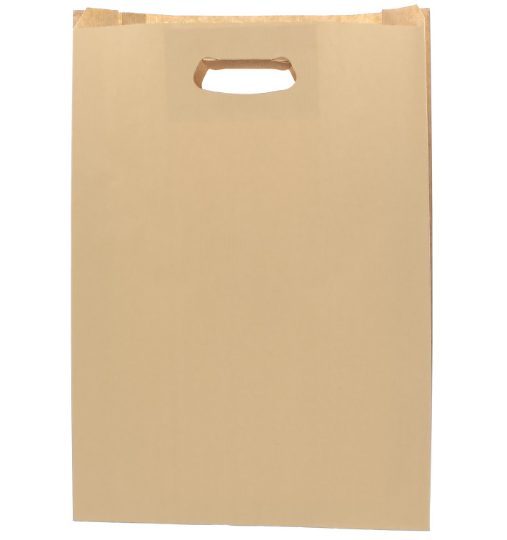 Paper Bag with Handles Kraft "Hawanna" Die Cut 31+8x42cm (50 Units) 