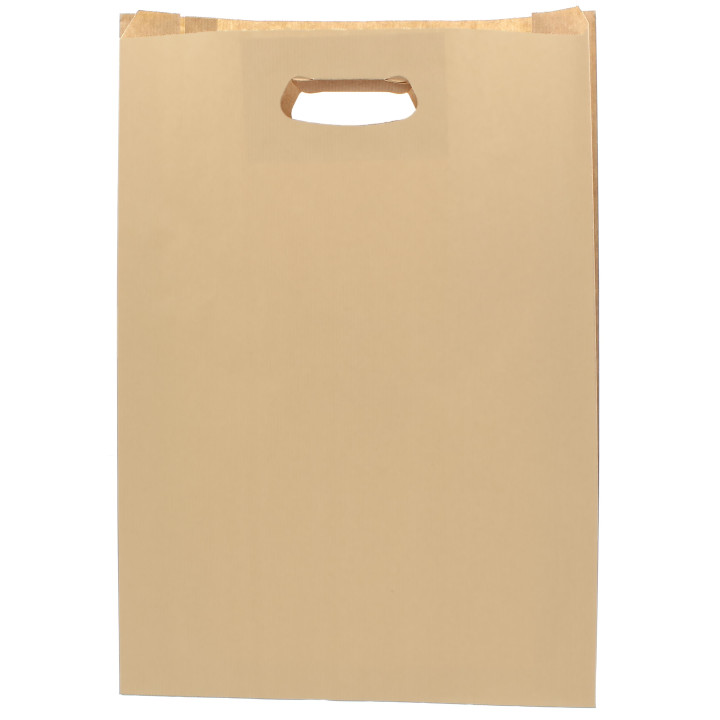 Paper Bag with Handles Kraft "Hawanna" Die Cut 31+8x42cm (250 Units)