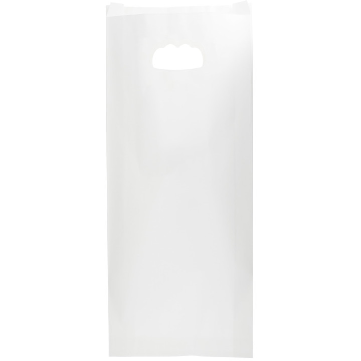 Paper Bag with Handles Kraft Die Cut White 18+6x32cm (500 Units)