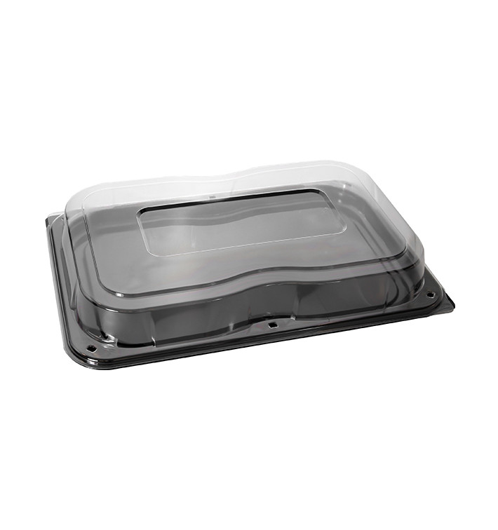 Plastic Tray with Lid Black 35x24cm (5 Units) 