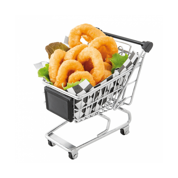 Serving Mini Shopping Basket Containers Steel 13x13,5x9,5cm (6 Units)