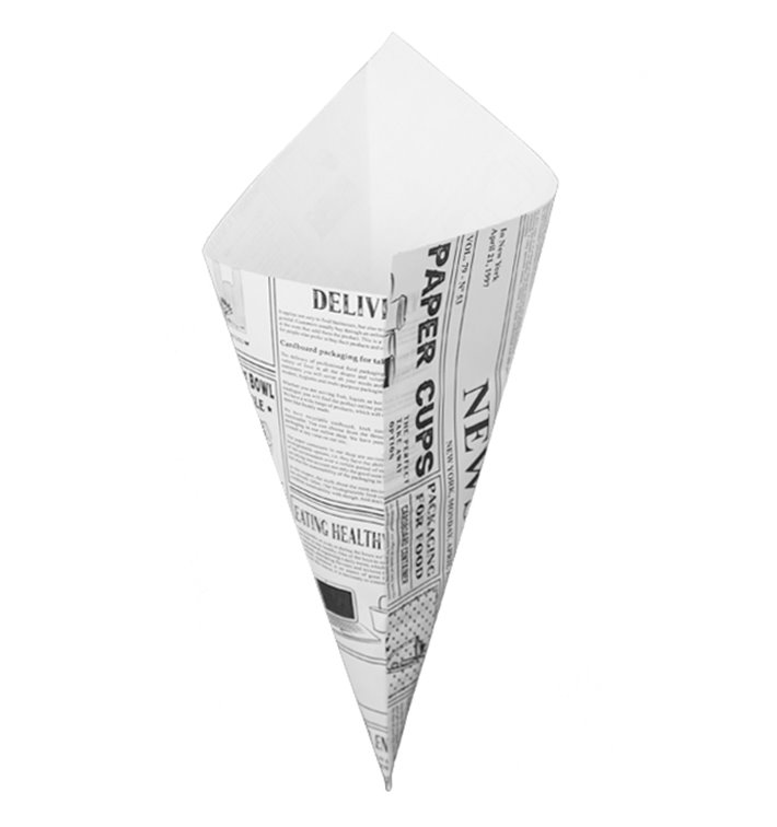 Paper Food Cone Grease-Proof "Times" 24cm 100g (250 Units)