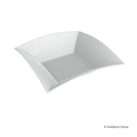 Sugarcane Plate Deep "Nice" White 18x18 cm (500 Units)