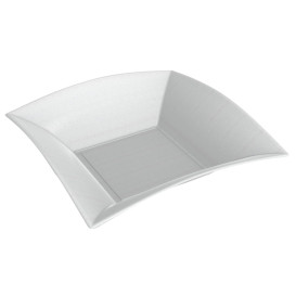 Sugarcane Plate Deep "Nice" White 18x18 cm (500 Units)