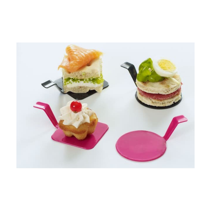 Tasting Plastic Plate PS "Gourmand" Black Ø4,5x2cm (600 Units)