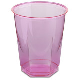 Plastic Cup PS Crystal Hexagonal shape Fuchsia 250ml (10 Units) 