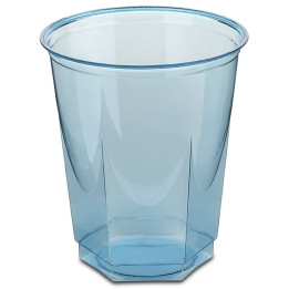 Plastic Cup PS Crystal Hexagonal shape Turquoise 250ml (250 Units)