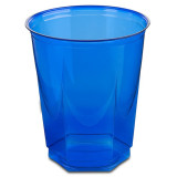Plastic Cup PS Crystal Hexagonal shape Blue 250ml (10 Units) 