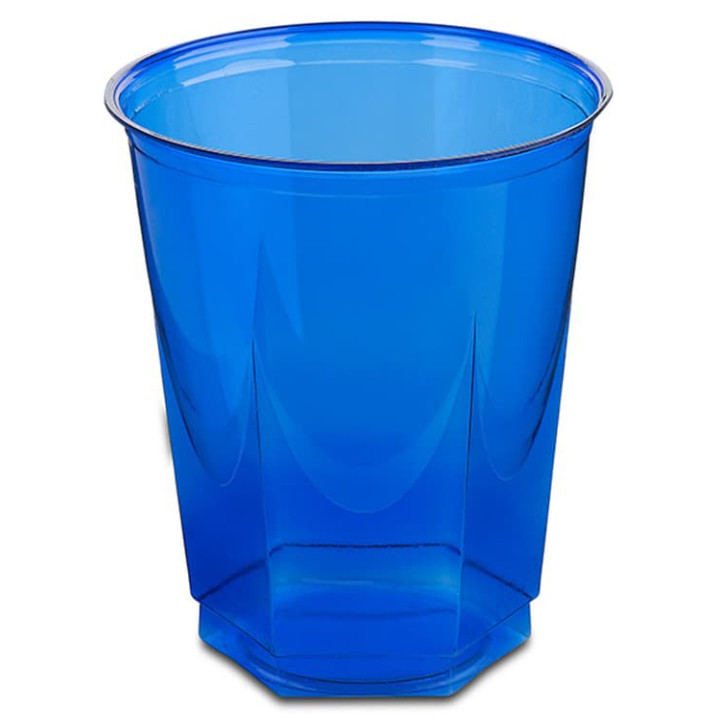 Plastic Cup PS Crystal Hexagonal shape Blue 250ml (10 Units) 