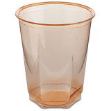 Plastic Cup PS Crystal Hexagonal shape Orange 250ml (10 Units) 