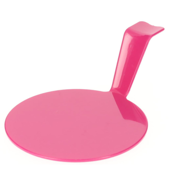 Tasting Plastic Plate PS "Gourmand" Raspberry Ø4,5x2cm (600 Units)