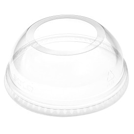 Plastic Dome Lid PET Crystal Single Opening Ø9,8cm (100 Units)  