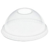 Plastic Dome Lid with Hole PET Crystal Ø9,8cm (100 Units)