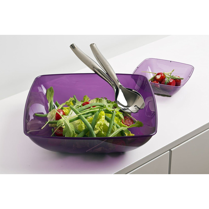 Plastic Bowl PS Crystal Hard Eggplant 3500ml 28x28cm (1 Unit) 
