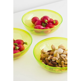 Plastic Bowl PS Crystal Hard Green 400ml Ø14cm (4 Units) 