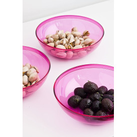 Plastic Bowl PS Crystal Hard Raspberry 400ml Ø14cm (4 Units) 