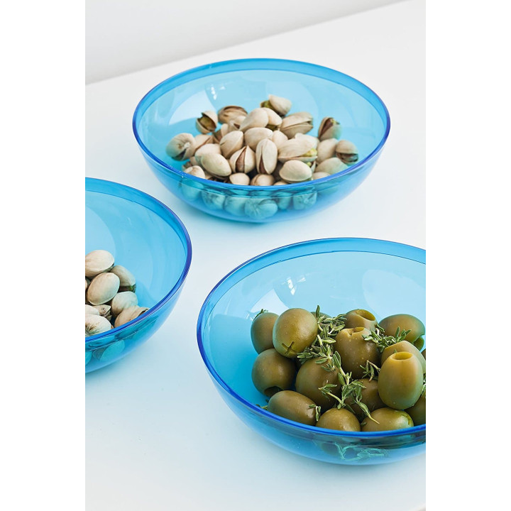 Plastic Bowl PS Crystal Hard Turquoise 400ml Ø14cm (4 Units) 