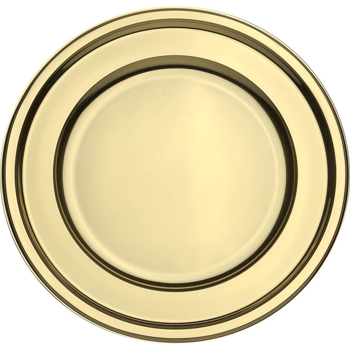 Plastic Plate PET Round shape Gold Ø18,5 cm (6 Units) 