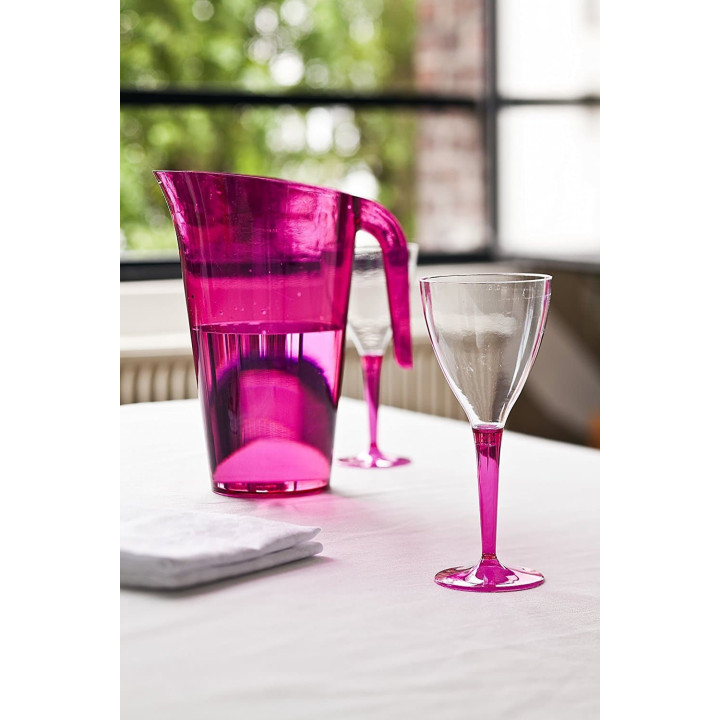 Plastic Jar PS Reusable Raspberry 1.500 ml (20 Units)
