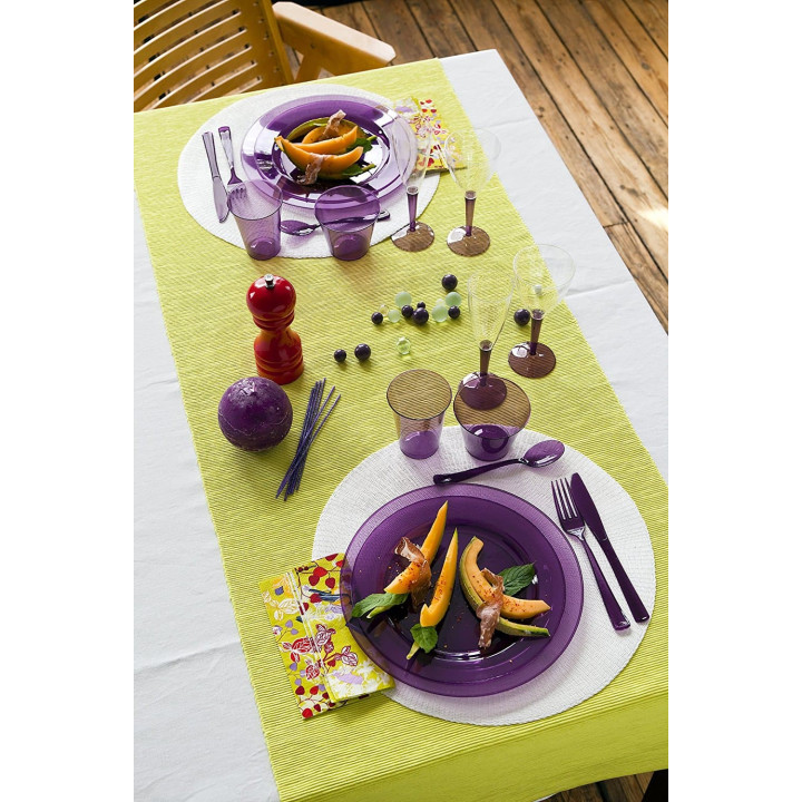 Plastic Stemmed Glass Wine Eggplant 130ml (6 Units) 