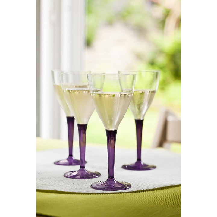 Plastic Stemmed Glass Wine Eggplant 130ml (6 Units) 