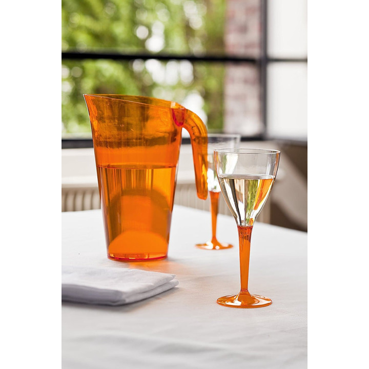 Plastic Stemmed Glass Wine Orange 130ml (6 Units) 