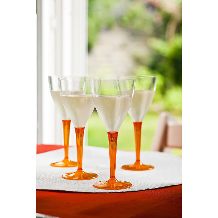 Plastic Stemmed Glass Wine Orange 130ml (6 Units) 