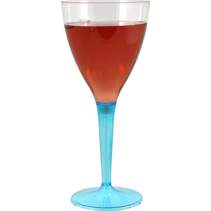 Plastic Stemmed Glass Wine Turquoise 130ml (60 Units)