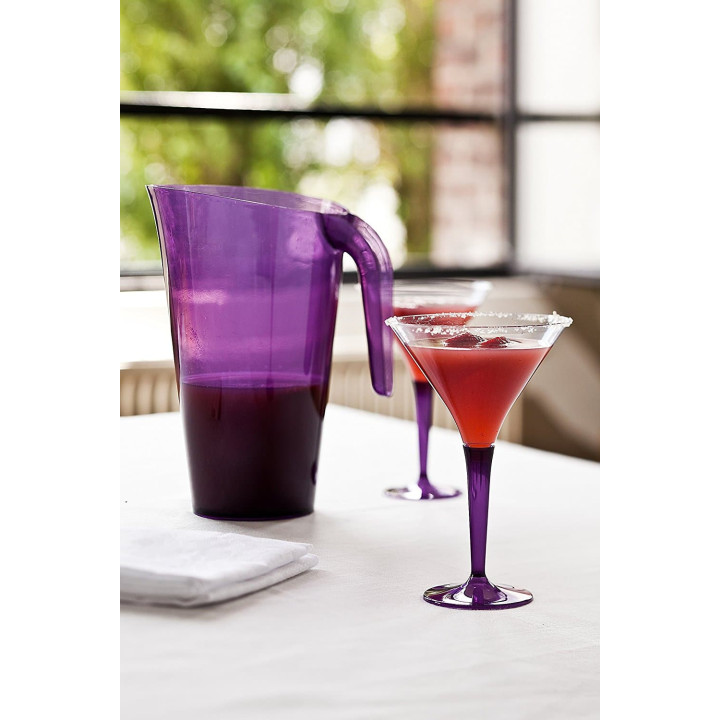 Plastic Stemmed Glass Cocktail Eggplant 100 ml (6 Units) 