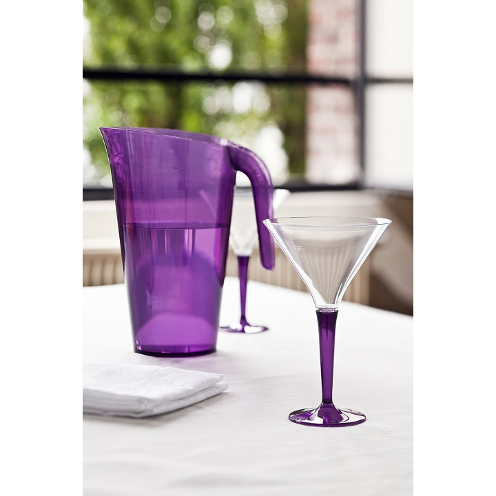 Plastic Stemmed Glass Cocktail Eggplant 100 ml (6 Units) 