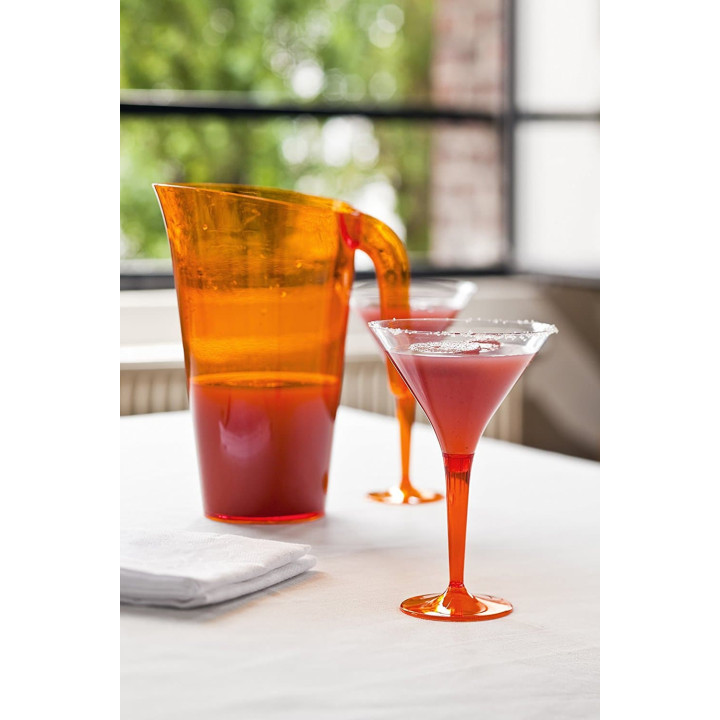 Plastic Stemmed Glass Cocktail Orange 100 ml (6 Units) 